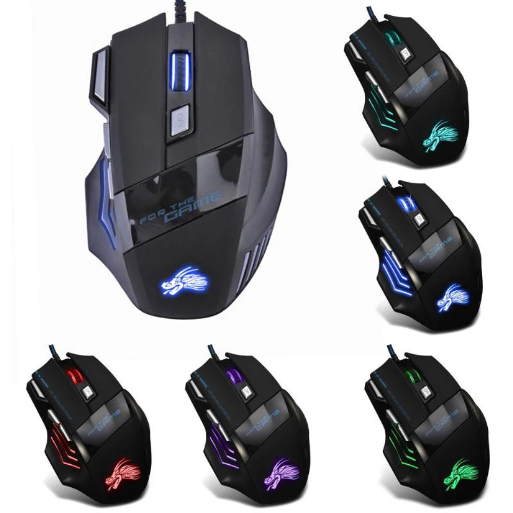 

2400DPI 3200DPI 5500DPI LED Optical Gamer Mouse USB Wired Gaming Mouse 7 Buttons Gamer Computer Mice For Laptop Mice PC Hot Sale