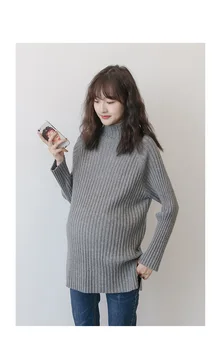 

Explosion models autumn and winter maternity clothes high collar pregnant sweater bottoming shirt loose sleeve pregnant sweater