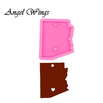 

United States Arizona Keychains Silicone Molds DIY Shiny Jewelry Epoxy Resin Mold DY0228