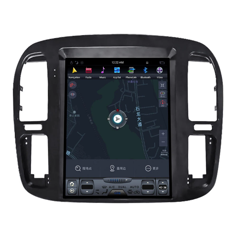 12," tesla вертикальный экран шесть ядер android 8,1 Автомобильный gps навигатор для Toyota Land cruiser 100 LC100 1998-2002