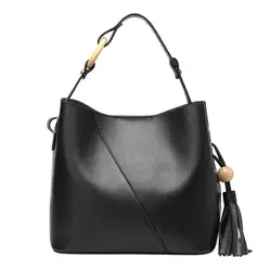 Сумка женская 2019 новая кожаная сумка-мешок Дикий европейский и американский стиль простой через плечо женская сумка