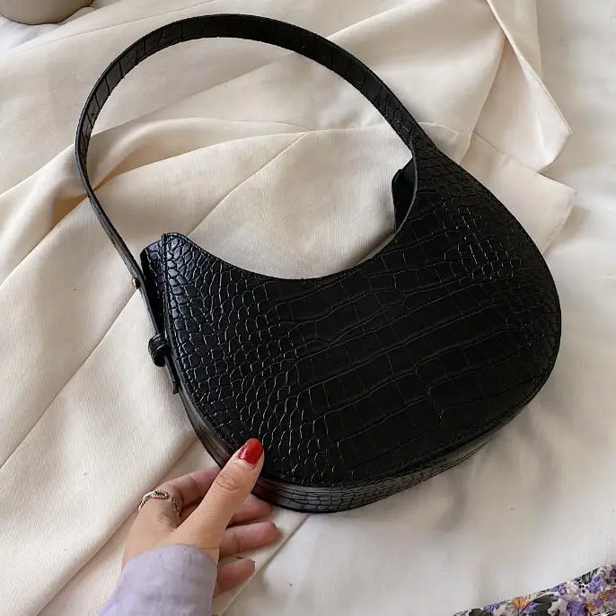 Crocodile Pattern PU Leather Shoulder Bags For Women Retro Quality Handbags Lady Designer Totes Female Hand Bag