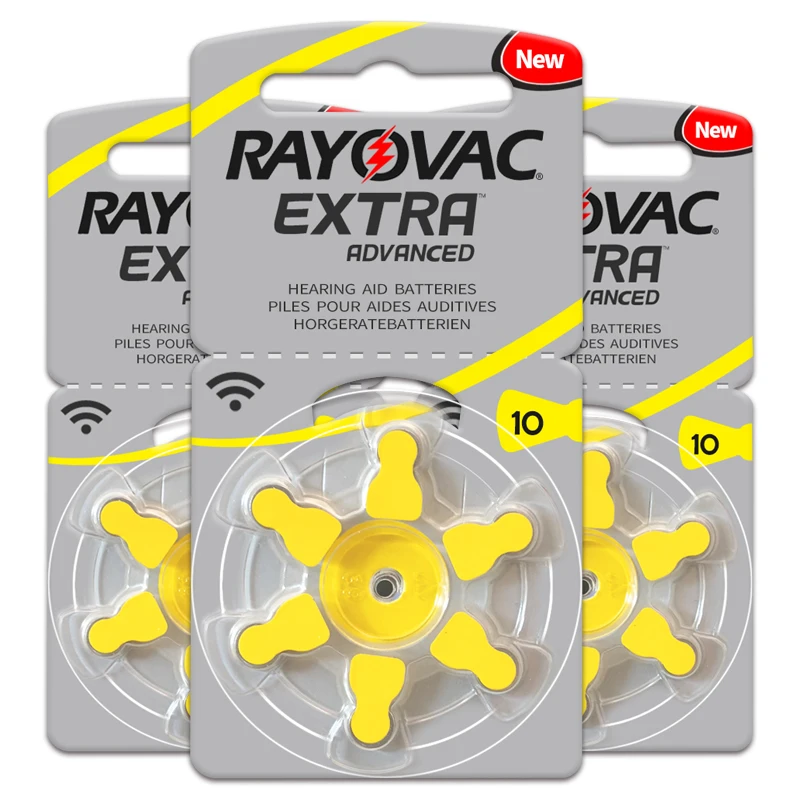 Батареи слухового аппарата 6 шт./1 карта RAYOVAC EXTRA-A10/PR70/PR536 цинковая воздушная батарея 1,45 в Размер 10 диаметр 5,8 мм толщина 3,6 мм