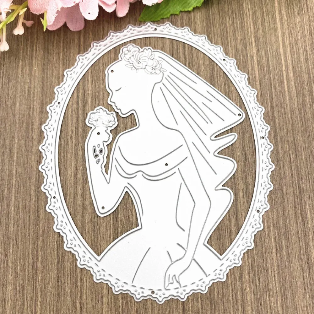 Металлические штампы овальная рамка карточка невесты штамп трафарет сделай сам