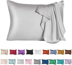 1Pc Queen Satin Silk Pillowcase Pillow Case Cover Home Bedding Smoothy Pillow Rectangle Bedding Pillow