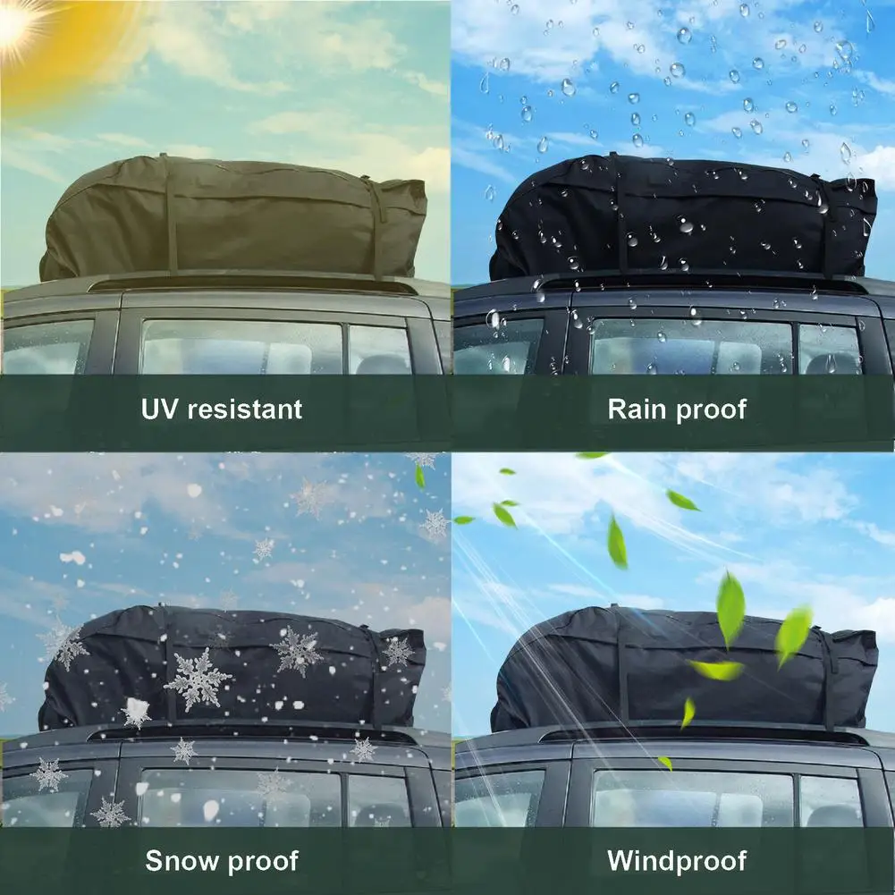 

Oxford Waterproof And Dustproof Roof Luggage Bag Universal Car Roof Bag Space Saving Easy To Install Storage Bag SUV Van For Car