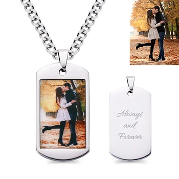 

AILIN Personalized Photo Necklaces Stainless Steel Pendant Custom Engraving Necklace Gifts