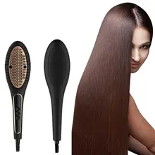 Fashion 110-220V Ions Comb Ionic Steam Iron Hair Straightener Straightening Iron Brush Perfect Styler LED Display