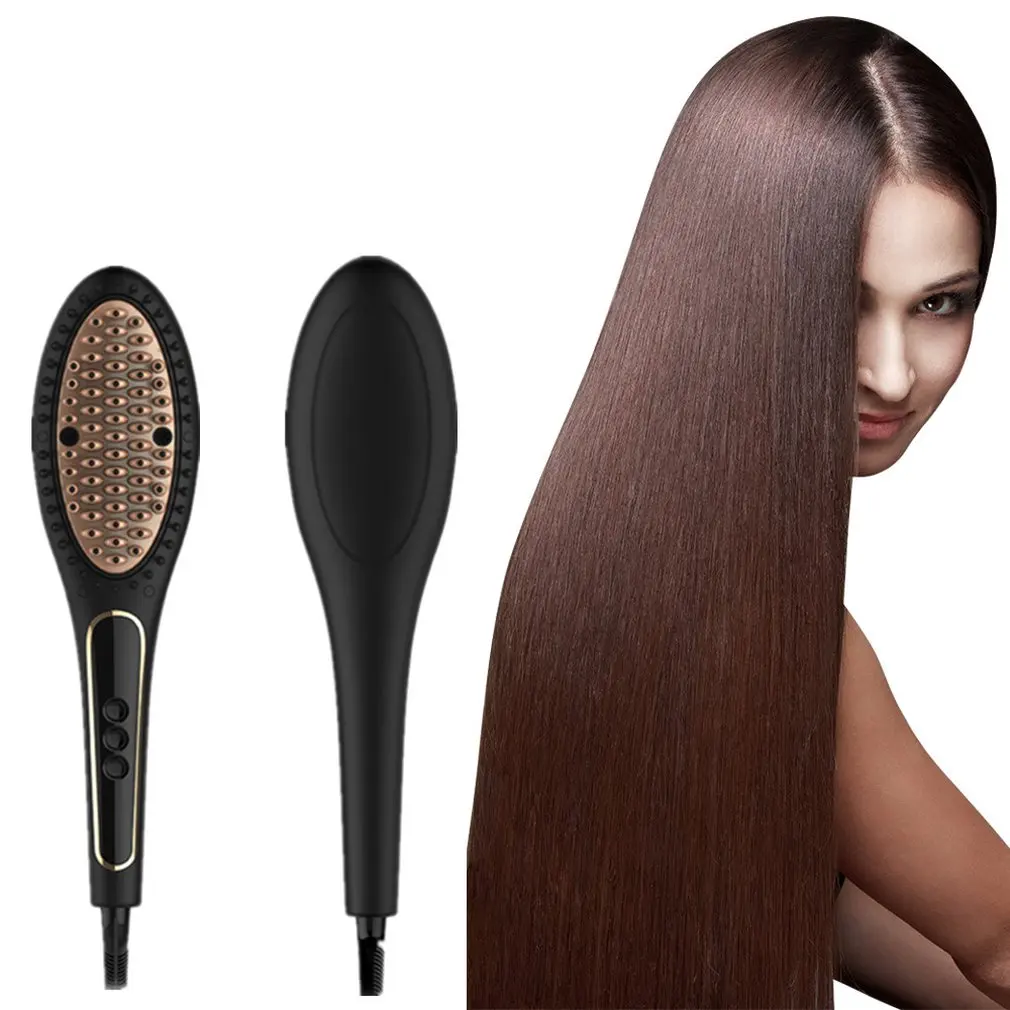

Fashion 110-220V Ions Comb Ionic Steam Iron Hair Straightener Straightening Iron Brush Perfect Styler LED Display