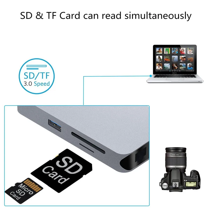 Тип c до VGA HDMI USB HUB Кабель-Переходник USB C на RJ45 SD TF карты с 3,5 мм гнездо для наушников и PD зарядный порт мульти-Многофункциональный преобразователь