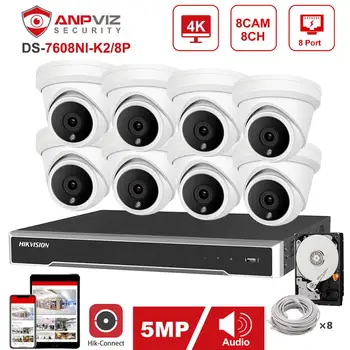 

Hikvision H.265+ 8CH 4K POE NVR 5MP Security Camera System With 4/6/8 Turret POE IP Camera Indoor Outdoor HIK Connect APP