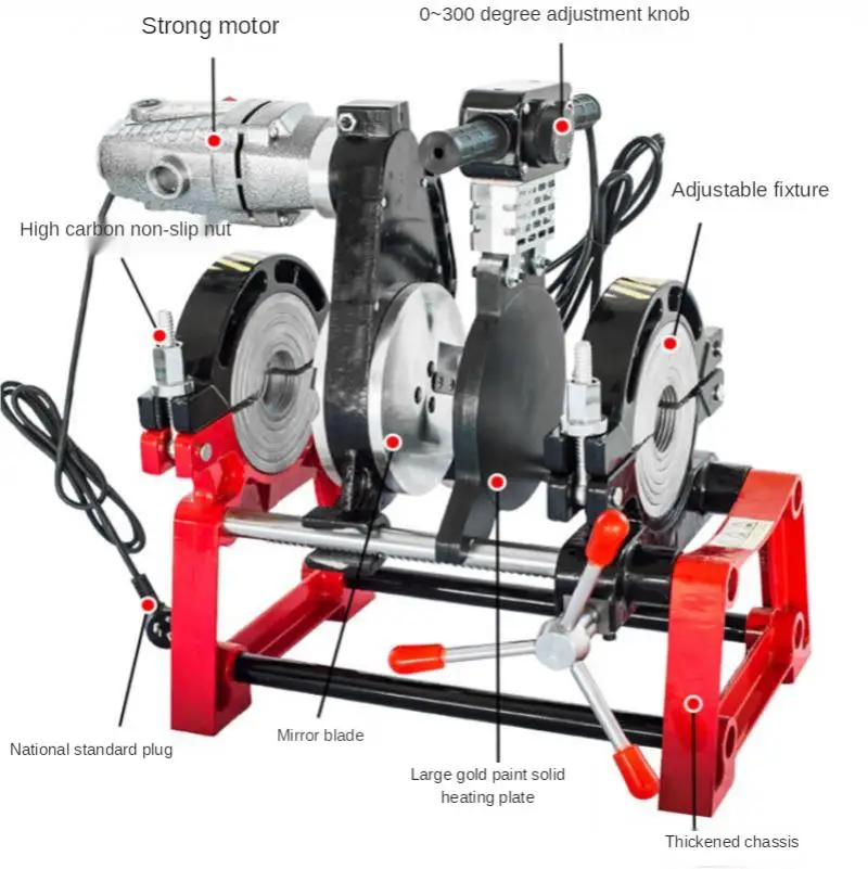 160 Manual Single and Double Column Hot Melt Machine Butt Welding Machine Pe Butt Welding Pipe Hot Melt Machine 4