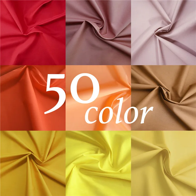 

50cm*145cm 50 Solid Colors Cotton Silk Satin Fabric for Sewing Evening Dress Fabric Wedding Patchwork Gift Box Lining Cloth