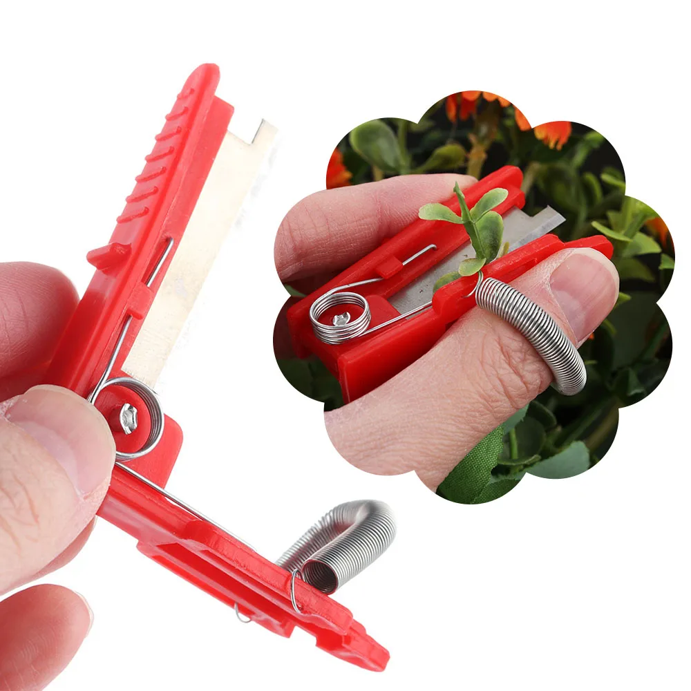 Cuchillo de pulgar multifunción para jardín, podadora de fruta, herramienta de hoja de fruta segura, cortador de anillos, Protector de dedos