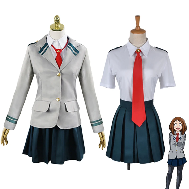 My Boku no Hero Academia Ochako Uraraka Cosplay Costume Uniform School JK Suit 