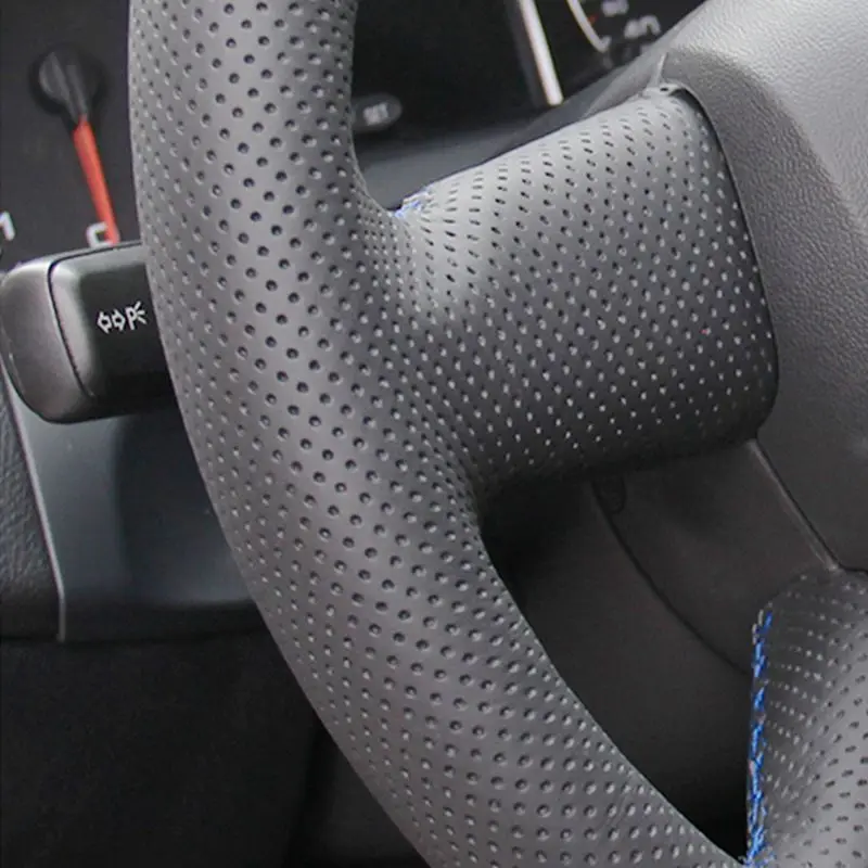 DIY Ручная работа черный мягкий искусственный кожаный чехол на руль для Audi A6(C6) A3(8 P) Sportback A4(B8) A4(B7