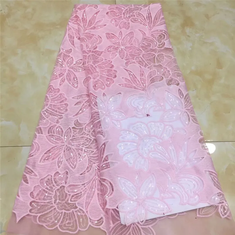 Африканская розовая 3D тюль кружевная ткань 2020 детской кружевной ткани