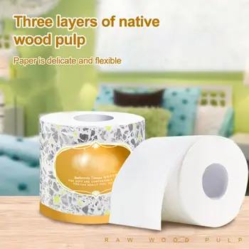 

Rolls Toilet Paper Bulk Bath Tissue Bathroom White Soft 3 Ply 110g / Roll Lot White Toilet Tissue Household Dropshipping