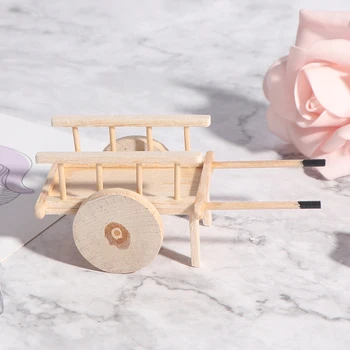 

1:12 Mini Cute Dollhouse Miniature Wooden Simulation Pulling Cart Handcart Model Accessories Toys New Gift