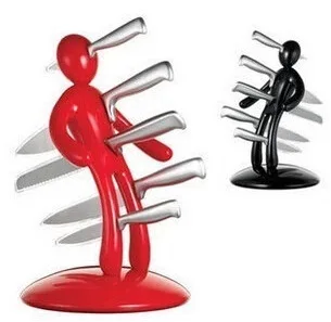  5 Pcs Knife Creative Human Stainless Steel Magnet Knife Holder with 5 Knife Kitchen Personality Cut - 4000080606217