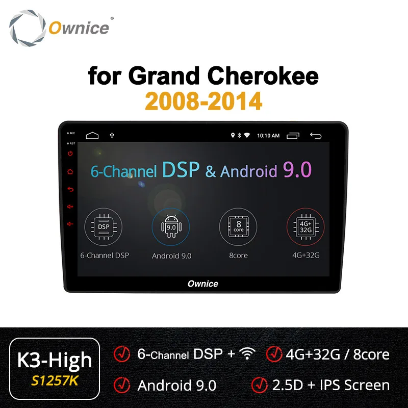 Ownice k3 k5 k6 10," HD 8 ядерный Android 9,0 Автомобильный плеер для Jeep Grand Cherokee 2008- gps Navi 4G 360 Panorama DSP SPDIF - Цвет: S1257 K3-High