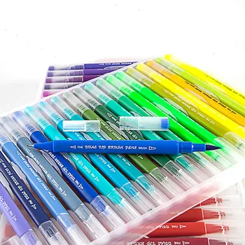 

48/60/72/100 Color FineLiner Dual Tip Brush Pens Double Headed Marker Set For Kids Drawing Painting School Art Supplies