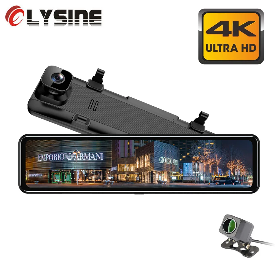 Olysine UHD 4K зеркало заднего вида DVR камера Hisilicon Hi3559 Sony IMX415 Автомобильный
