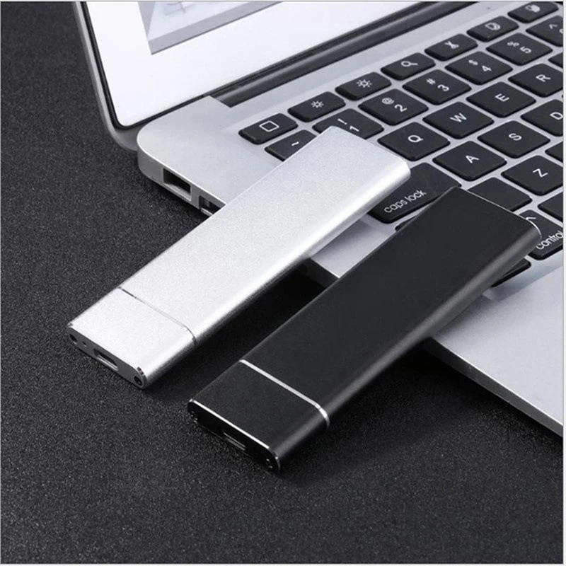 2 To-a Black External Disque dur externe 1 To 2 To Type C USB 3.1 Portable External Disque dur externe Compatible avec Mac Laptop et PC 