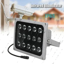 Парковочный уличный алюминиевый светильник ночного видения, инфракрасный осветитель для наблюдения, 15 светодиодов, уличный водонепроницаемый светильник для камеры видеонаблюдения