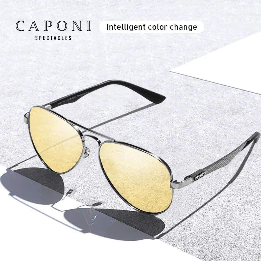 CAPONI Avation Driver, солнцезащитные очки, фотохромные, поляризационные, для ночного видения, трендовые солнцезащитные очки для мужчин,, новые дизайнерские очки BSYS3110