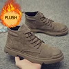 WEH Men Winter Boots plush 2022 Winter Casual Boots Men Brand Ankle Botas trend Leather Lace-up Men's Boots warm snow boots ► Photo 1/6