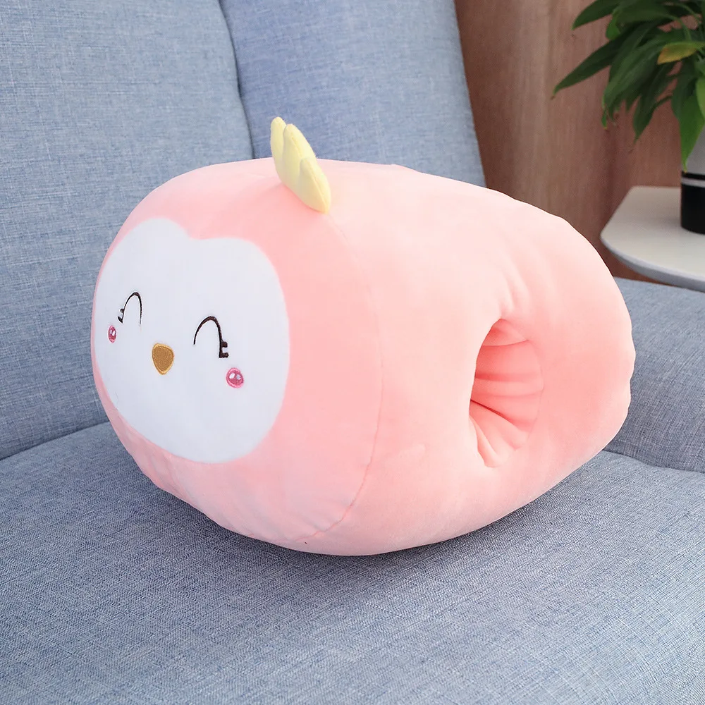 Cute Winter Animal Hand Warm Pillow Stuffed Plush Toy Cartoon Down Cotton Hand Cover Pillow Girls Gifts Office Nap Pillow