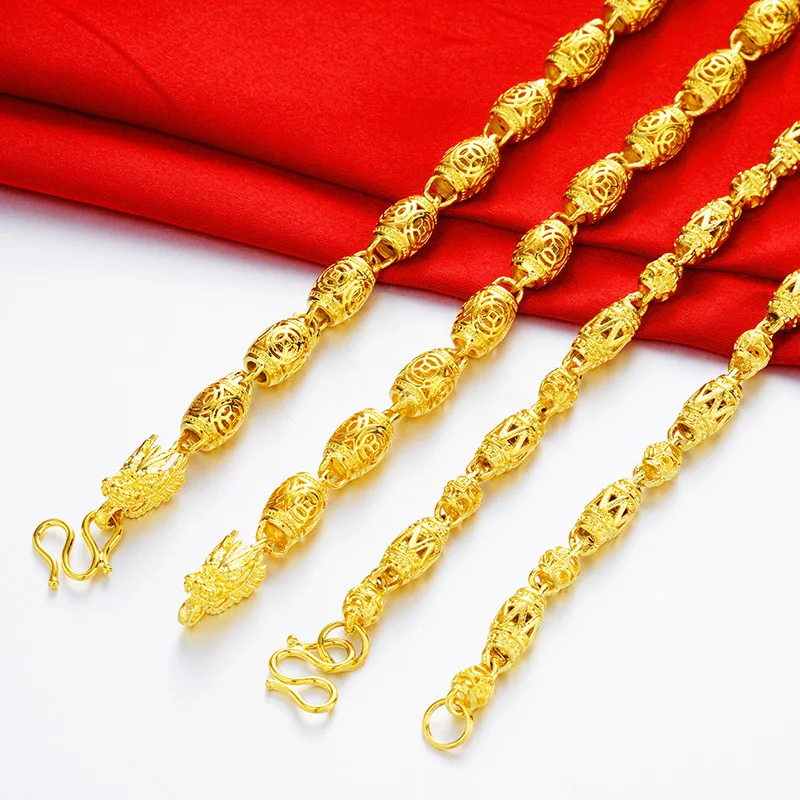 

Viet Nam Alluvial Gold Hollow out Leading Cool MEN'S Necklace Faux Gold European Currency Gold Jewelry Men's Source