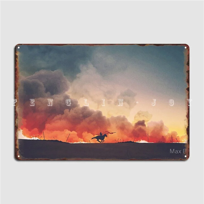 Field Of Fire Poster Targa In Metallo Wall Cave Garage Club Design Targhe Targa In Latta Poster
