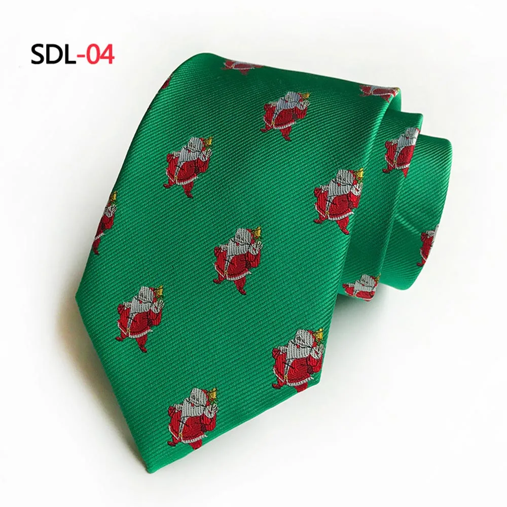 SDL-04 Красные рождественские галстуки для мужчин, дизайн, модный праздничный галстук Санта-Клаус 8 см, шелковые галстуки для мужчин, вечерние галстуки, подарок - Цвет: SDL-04