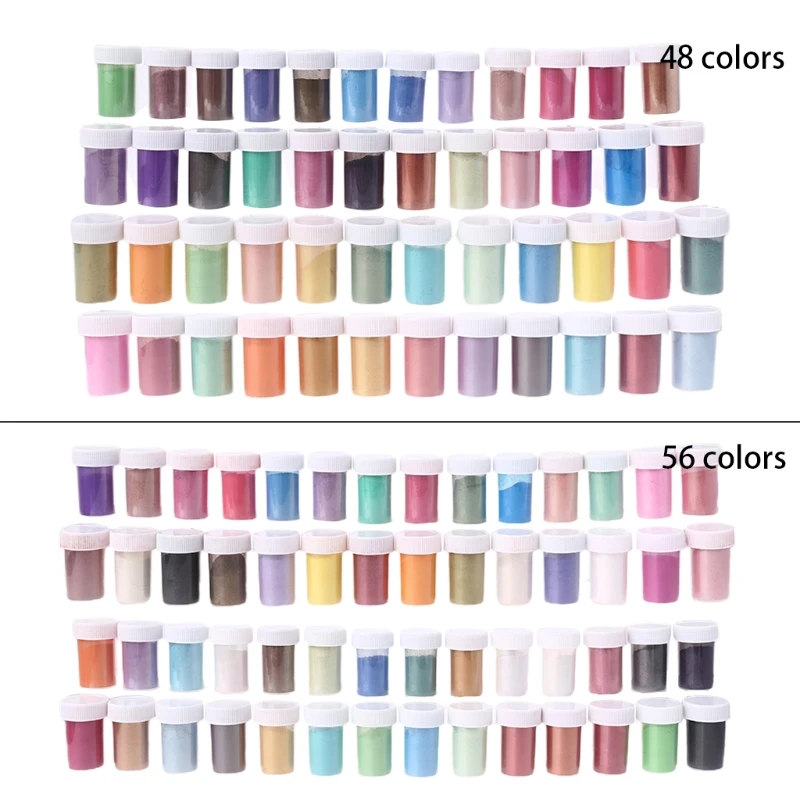 Cosmetic Grade Pearlescent Natural Mica Mineral Powder Epoxy Resin Dye Pearl Pigment 48/56 Colors