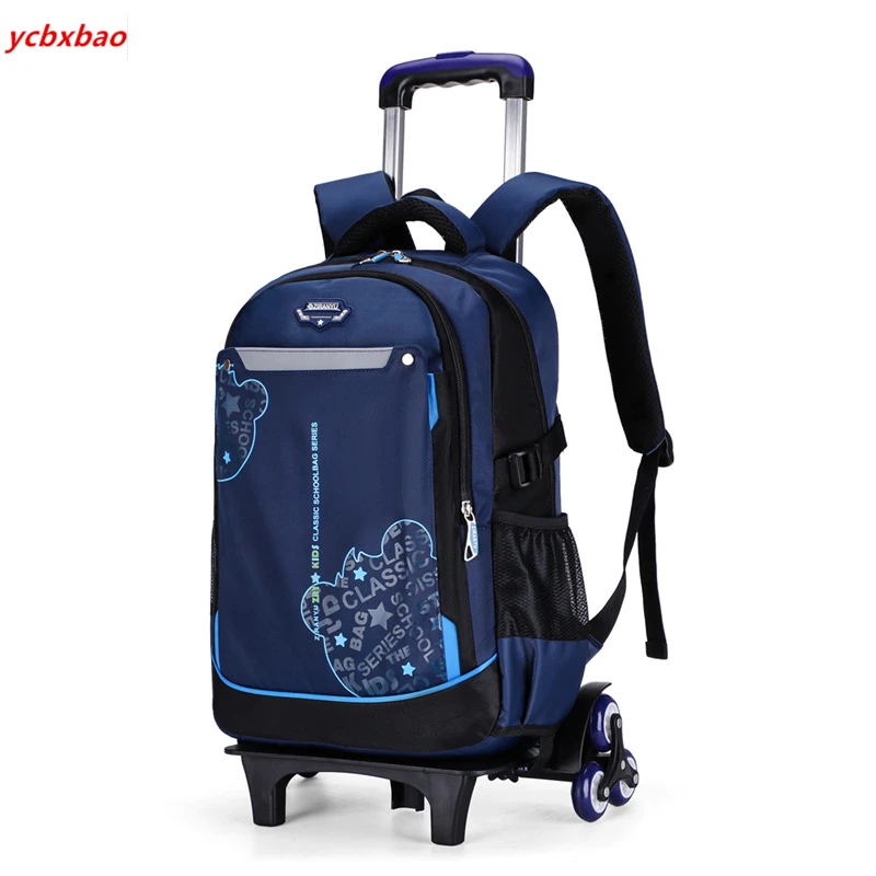 

Kids School Bags Boys Girls Trolley School Bag Luggage Backpack Removable Children School Bags with 2/6 Wheels