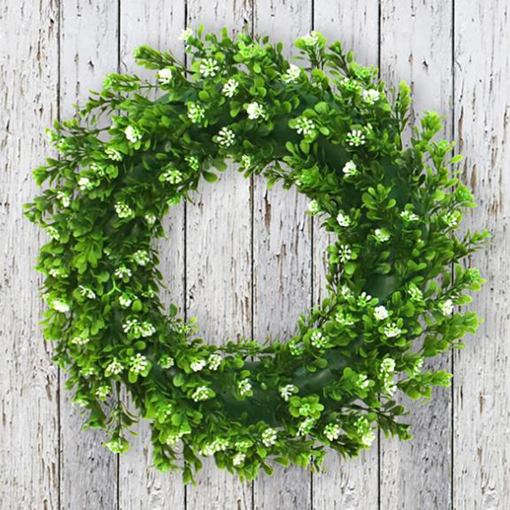 

Christmas Simulation Milan Flower Garland Green Ring Door Hanging Wreath Xmas Party Decoration