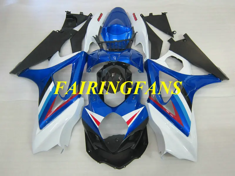 Литья под давлением обтекатель кузова для GSXR1000 07 08 GSX R GSXR 1000 K7 2007 2008 ABS синие белые
