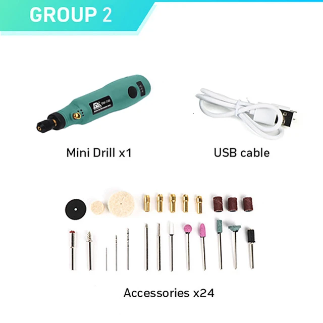 PSD-001-SET2 Мини-Аккумуляторная дрель, электроинструменты, электрическая дрель 3,6 В, шлифовальный станок, набор аксессуаров для шлифования, беспроводная ручка для гравировки Dremel Home DIY - Цвет: PSD-001-SET2
