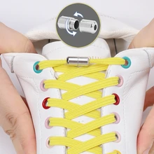 Lacets de chaussures plats sans attaches, taille unique, pour baskets, élastiques, sans attaches, pour enfants et adultes 