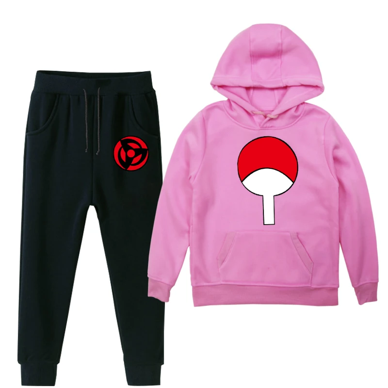 Autumn Winter Baby Boys Girls Naruto Print Clothing 2pc Set Pullover Sweatshirt Top+ Pant Clothes Set Baby Toddler Outfit Suit - Цвет: 6