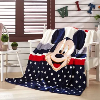 

Disney Navy Blue Mickey Pink Minnie Mouse Lightweight Thin Bed Blanket Throws for Kids Summer Throws Blanket Covers Flatsheet