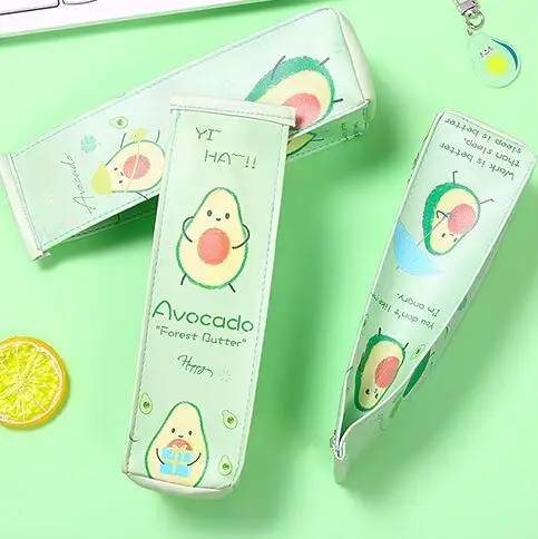 1 шт. милый чехол-карандаш с молочным авокадо для девочек, Kawaii Сумочка для ручек и карандашей, канцелярские принадлежности, рекламные школьные принадлежности, пенал