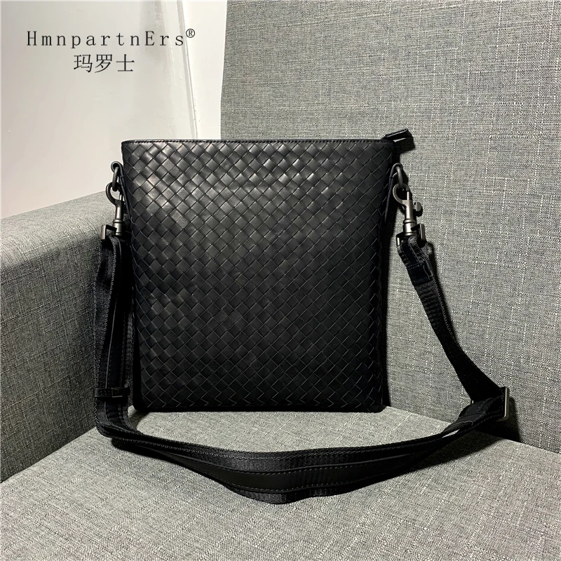 

Hmn Partn Ers 2020 New Sheepskin Genuine Leather Unisex Men Shoulder Bag High Quality Zipper Adjustment Designer Crossbody