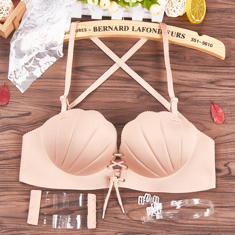 Push Up Bras for Wedding Dress Lingerie Plus Pink Invisible Bra Adhesive Strapless Backless Bridesmaid Tops Seamless | Женская одежда