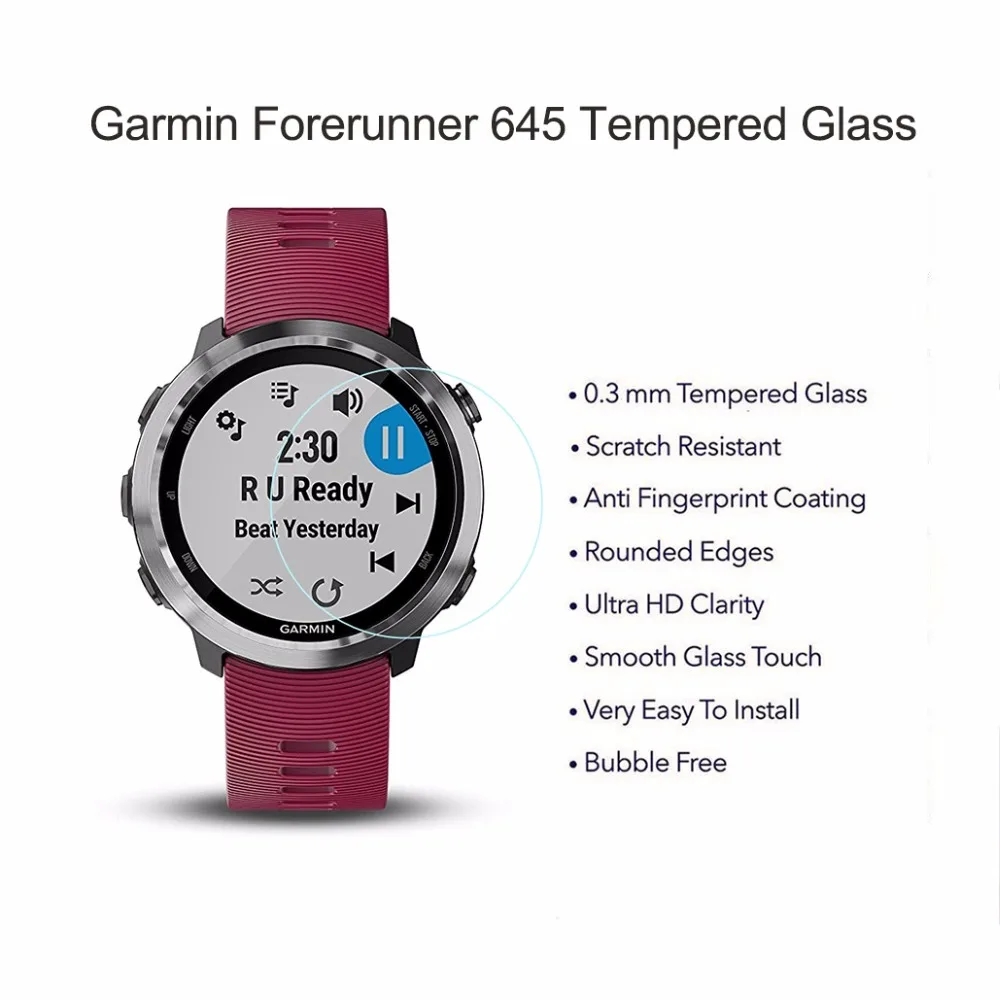 3 шт. для Garmin Forerunner 645 музыка закаленное стекло 9H 2.5D Премиум Защитная пленка для экрана для Garmin Forerunner 645 Смарт-часы
