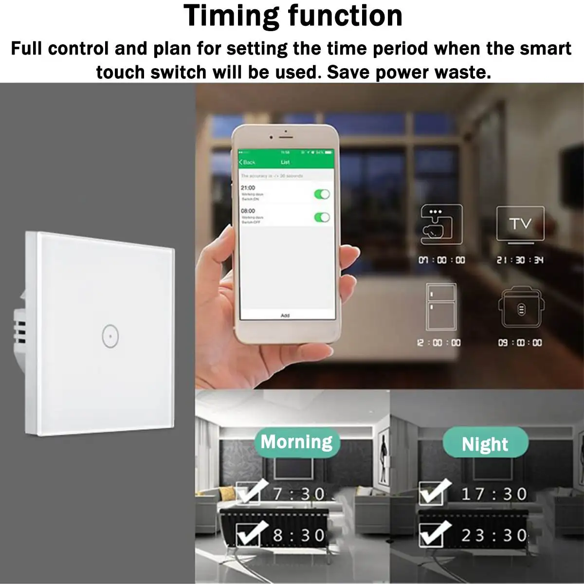 1/2/3 с 110 V-240 V Smart Wifi сенсорный Управление переключатель дистанционного Управление Стекло Панель светильник переключатель работает с Alexa Google Home