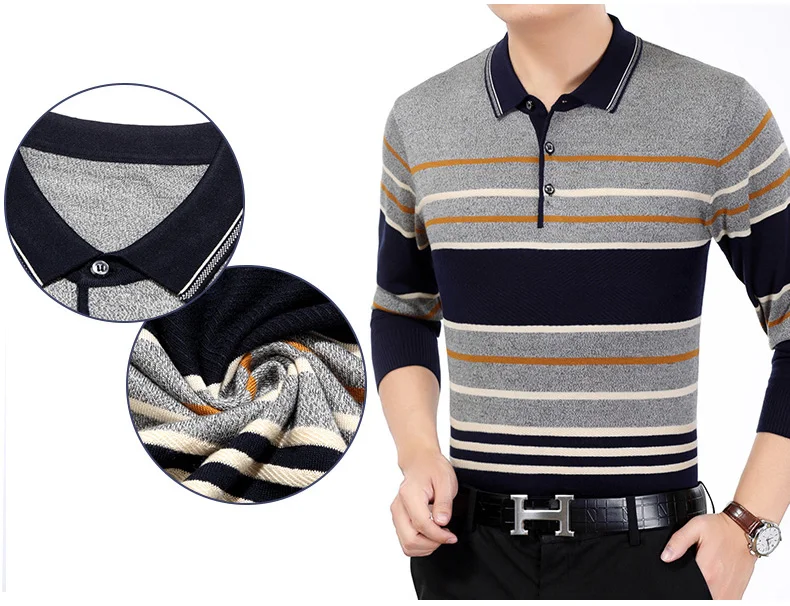 brand casual striped fitness long sleeve polo shirt men poloshirt jersey luxury mens polos tee shirts dress fashions 81004