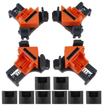 

4Pcs 90 Degree Right Angle Clamp Fixing Clips Picture Frame Corner Clamp Woodworking Hand Tool Metal + Plastic Fixed Clamps